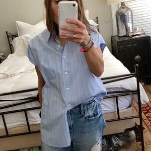 Miu Miu boyfriend sleeveless button-up top